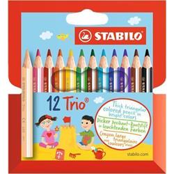 STABILO Pastelky "Trio", sada, 12 různých barev, trojhranné