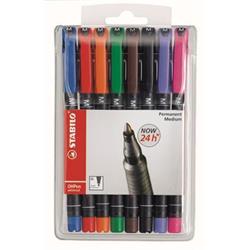 STABILO Permanentný popisovač "OHPen M", 8 rôznych farieb, 1 mm