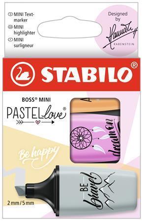 STABILO Zvýrazňovače "Boss Mini Pastellove", sada, 3 pastelové barvy, 2-5 mm 07/03-59
