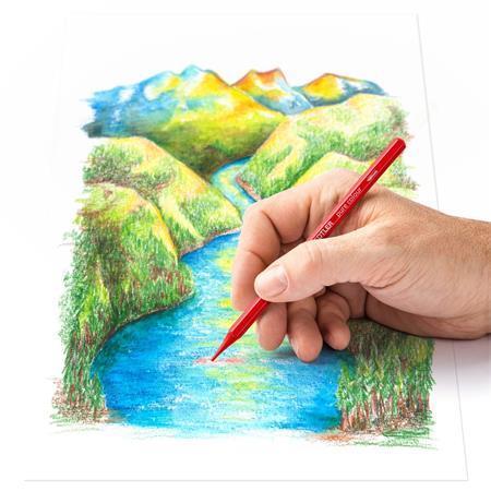 STAEDTLER Akvarelové pastelky v laku "Design Journey", 12 rôznych farieb, sada, šesťhranné