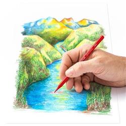 STAEDTLER Akvarelové pastelky v laku "Design Journey", 12 rôznych farieb, sada, šesťhranné