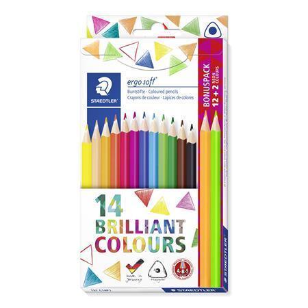 STAEDTLER Barevné pastelky "Ergo Soft", 14 barev, trojhranné 157 C14P1