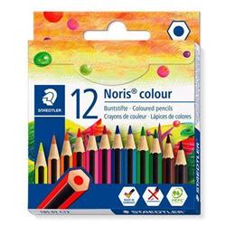 STAEDTLER Barevné pastelky "Noris Colour 185", 12 různých barev, šestihranné, krátké 185 01 C12