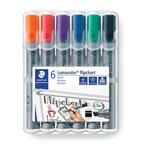 STAEDTLER Flipchartový popisovač "Lumocolor 356 B", sada, 6 farieb, klinový hrot