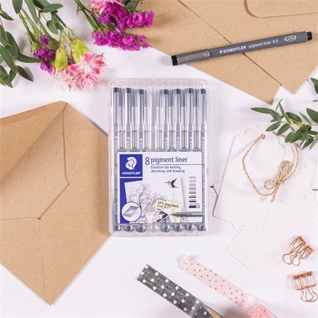 Staedtler Creative Set - 3 Fine Liner Pigment Pens & 2 Metallic Markers For Drawing & Lettering