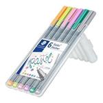 STAEDTLER Linery "Triplus 334 Pastel", sada 6 barev - pastelové, 0,3mm