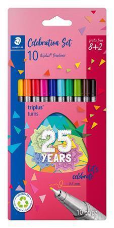 STAEDTLER Linery "Triplus334", 10 farieb, sada, 0,3 mm 334 BK10 TA