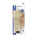 STAEDTLER Pastelové tužky "Mars Lumograph", 6 různých barev, sada, šestihranné