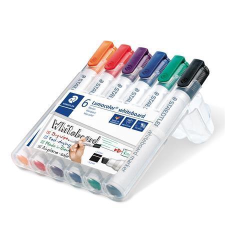STAEDTLER Popisovač na biele tabule 351 B WP6 "Lumocolor 351 B", sada, 6 farieb, klinový hrot