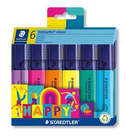 STAEDTLER Zvýrazňovače "Textsurfer classic 364 C Happy", 6 barev, sada, 1-5 mm 364 C6 HA