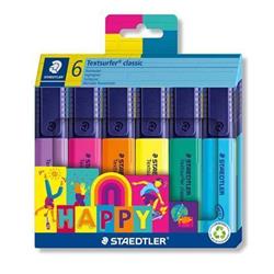 STAEDTLER Zvýrazňovače "Textsurfer classic 364 C Happy", 6 barev, sada, 1-5 mm 364 C6 HA