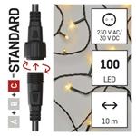 Štandardná spojovacia vianočná reťaz LED, 10 m, vnútorná a vonkajšia, teplá biela
