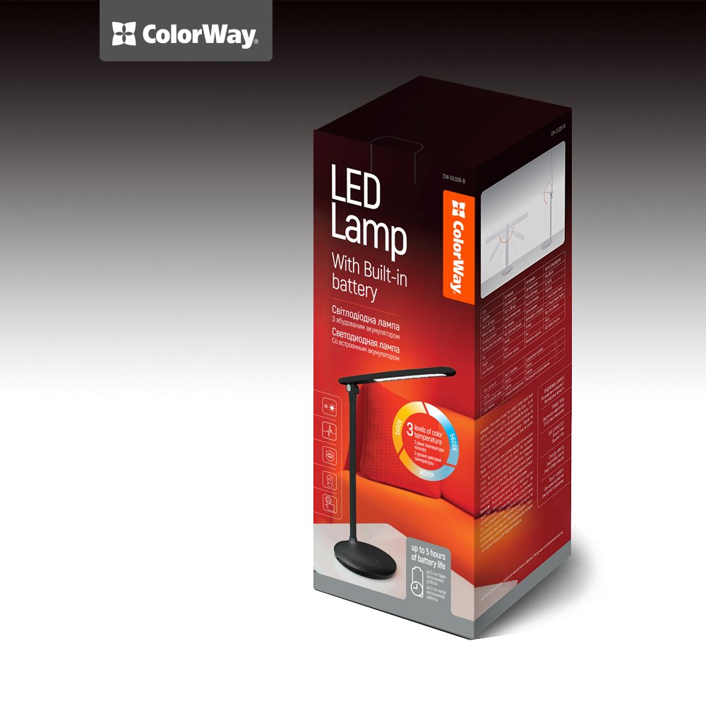 Stolná lampa ColorWay LED, čierna