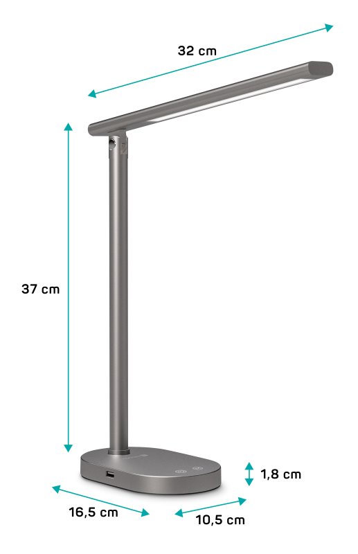 Stolná LED lampa CONNECT IT SHINE, ŠEDÁ