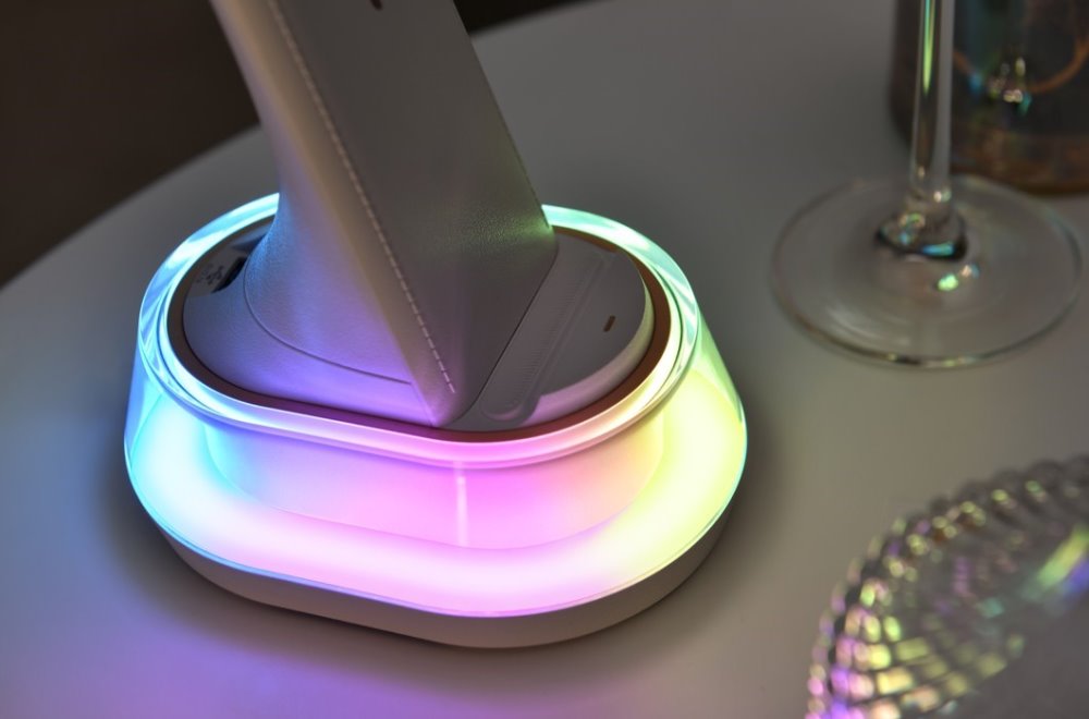 Stolná LED lampa IMMAX CORELLA čierna + strieborné prvky