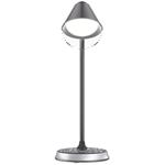 Stolná LED lampa IMMAX FINCH sivá + strieborné prvky