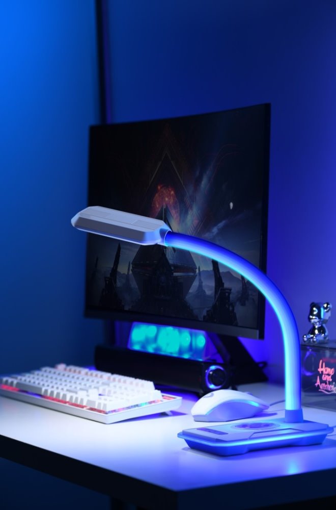 Stolná LED lampa IMMAX GAMER biela