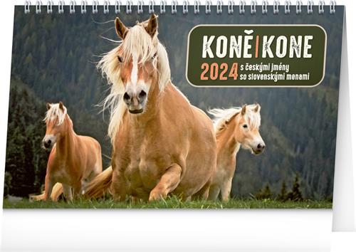 Stolní kalendář Koně – Kone CZ/SK 2024, 23,1 × 14,5 cm