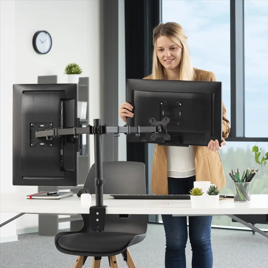 Stolný držiak Hama pre dva štandardné monitory 32", 2 ramená