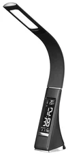 Stolová lampa IMMAX Leather Black s displejom, čierna 08947L