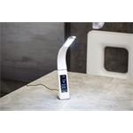 Stolová lampa IMMAX Leather White s displejom, biela 08949L