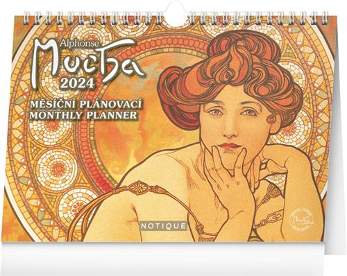 Stolový kalendár Alfons Mucha 2024, 30 × 21 cm