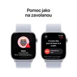 Strieborné hliníkové puzdro Apple Watch Series 10 GPS + Cellular 42 mm so športovou slučkou Blue Cloud (MWX53QC/A)