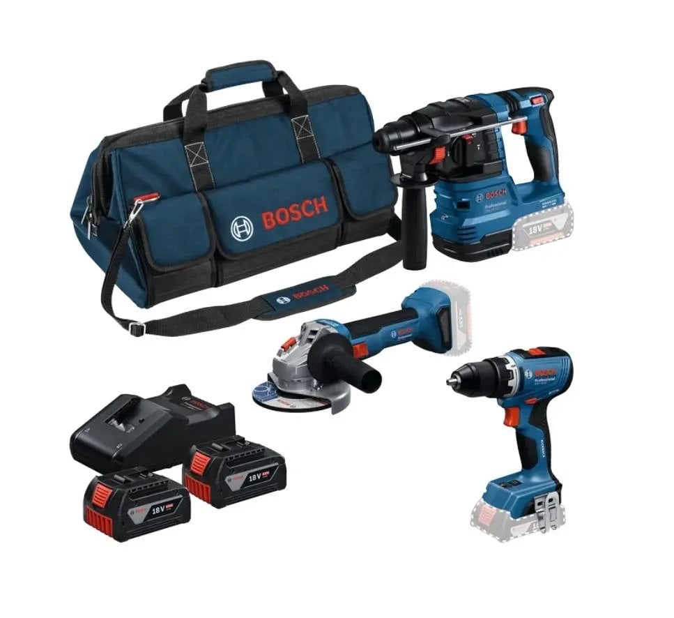 Súprava elektrického náradia BOSCH GSR + GWS + GBH + 2× GBA 18V 4,0 Ah + GAL 18V-40 (0.615.A50.094)