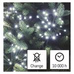 Svetelná reťaz LED - svetelné klastre, nano, 2,35 m, vnútorná, studená biela, časovač