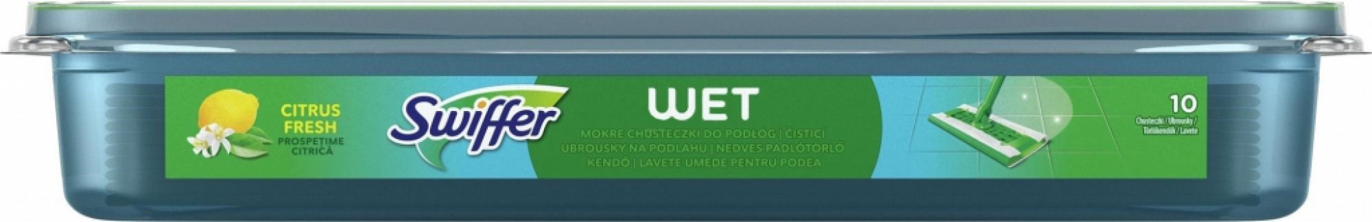 Swiffer Wet Citrus Fresh Náhradní vlhčené ubrousky na podlahu, 10 ks