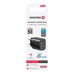 Swissten adaptér Edge GaN 45W, černý  