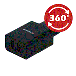 Swissten adaptér Smart IC 2× USB, černý 
