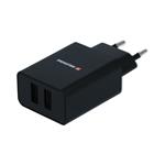 Swissten adaptér Smart IC 2× USB + Lightning MFi, černý  