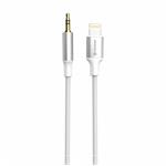 Swissten Audio adaptér Lightning / 3,5 mm jack 1,5 m, biely