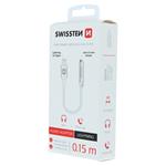 Swissten Audio adaptér Lightning / jack 0,15 m, stříbrný