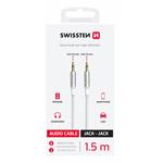 Swissten Audio kábel jack – jack 1,5 m, biely