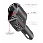 Swissten Autoadaptér 1x CL, 1x USB-C PD a 2x USB-A 108W–216W