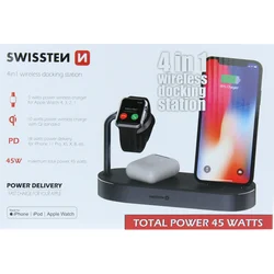 Swissten bezdrátová nabíječka 4v1, MagSafe