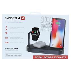 SWISSTEN Bezdrôtová nabíjačka 4v1 MFi (kompatibilná s MagSafe)