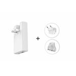 Swissten Cestovní adaptér GaN USB-C + USB-A 65W výměnné vidlice (US, EU, UK), bílý