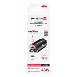 Swissten CL adaptér 2× USB-C 45 W Nano, černý