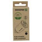 Swissten CL adaptér 2x USB 4,8A Metal (ECO balení), černý