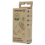 Swissten CL adaptér 2x USB 4,8A Metal (ECO balení), stříbrný
