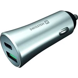 Swissten CL adaptér USB-C + QC, 36 W, stříbrný