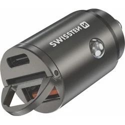 Swissten CL adaptér USB-C + SC 30 W, stříbrný