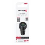 Swissten CL adaptér USB-C + USB-A 38 W, čierny