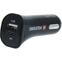 Swissten CL adaptér USB + USB-C + kabel Micro USB, černý