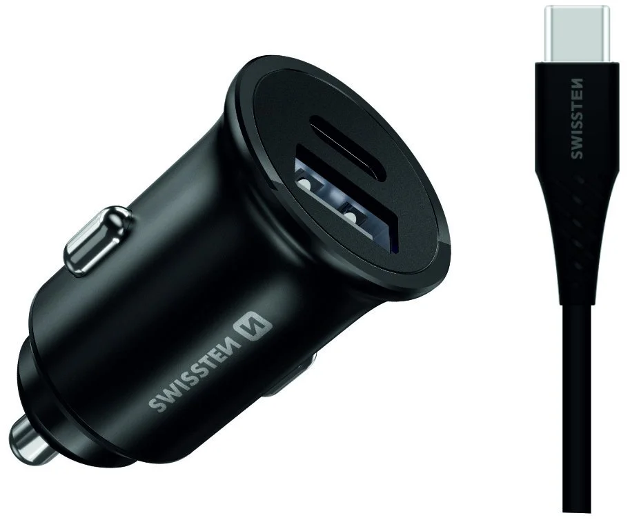 SWISSTEN CL pre Samsung USB adaptér do auta 25W + USB-C/USB-C kábel 1,2 m