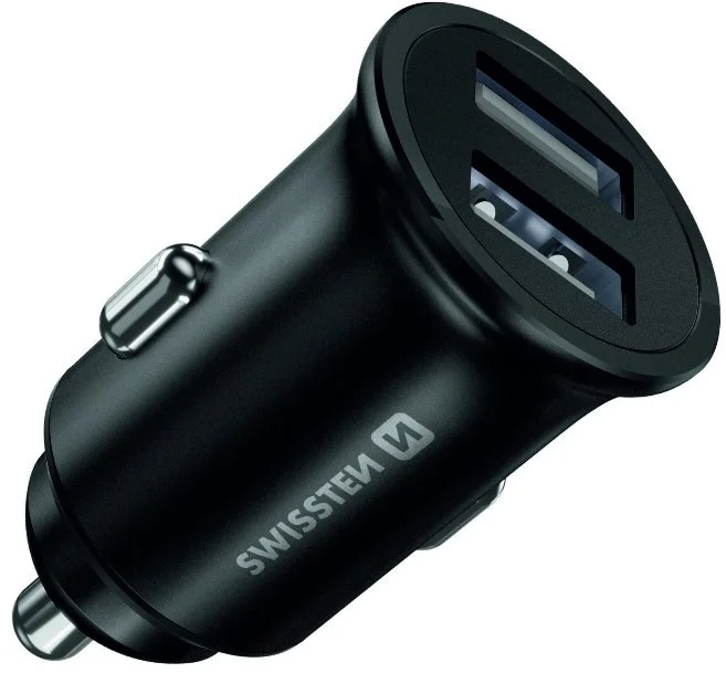 SWISSTEN CL USB adaptér do auta 2xUSB 4,8A čierny
