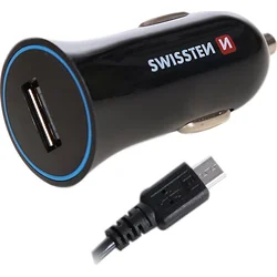 Swissten CL adaptér 2× USB 2,4 A + kabel USB-C, černý